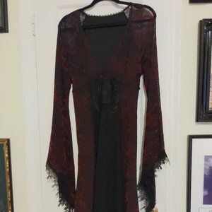 M/L Punk Rave Crown of the River Dress Black and Red